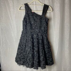 Knit Works black dress roses~16